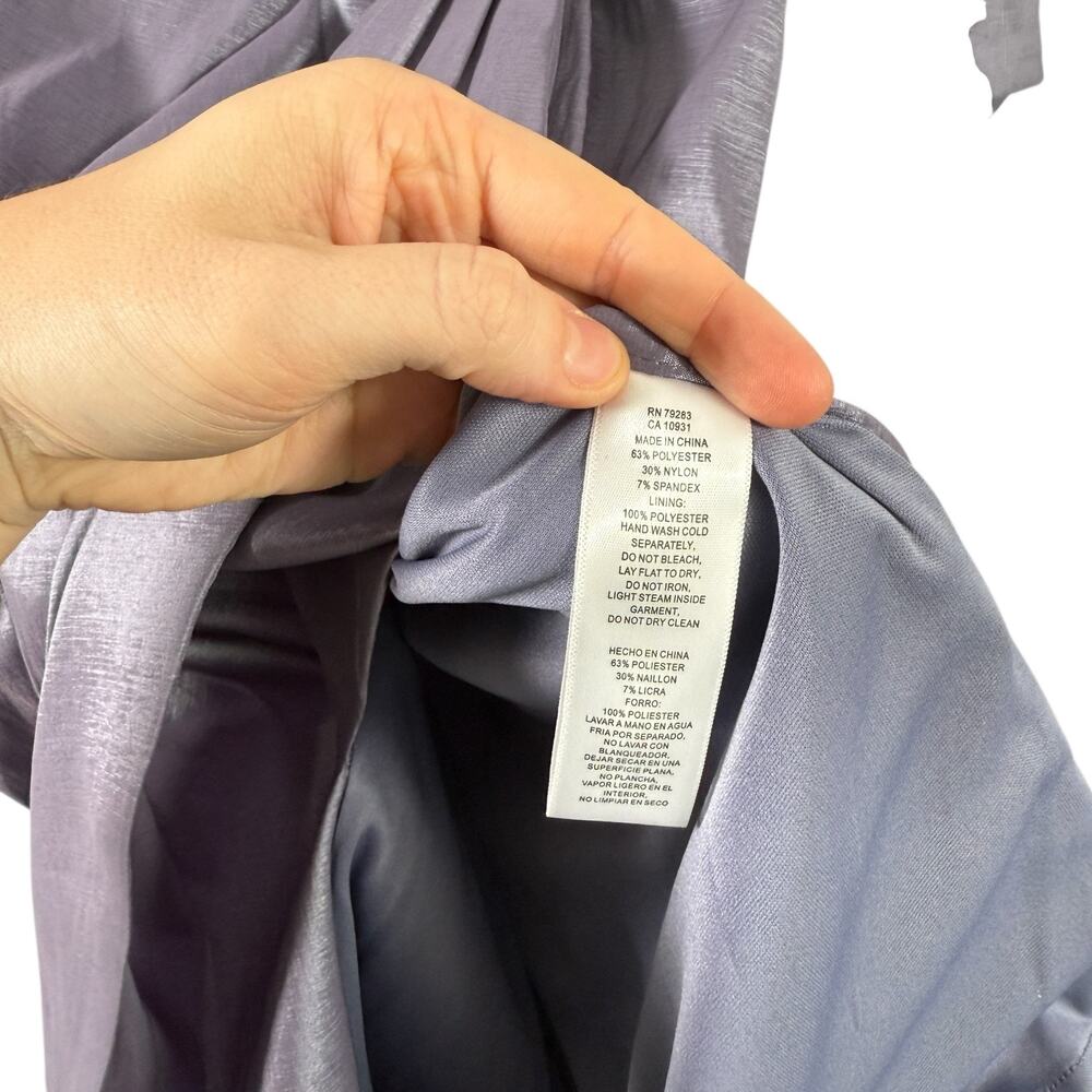 Alex Evenings Lavender Purple Satin Dress Cocktail Party Wedding Guest Womens 10 - Picture 7 of 8